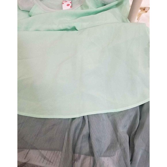 NWT FloryDay Dress Sheer Ombre Green layers emboidered ruffles Sz Medium - Picture 8 of 8